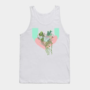 Succulents in heart shaped terrarium Tank Top